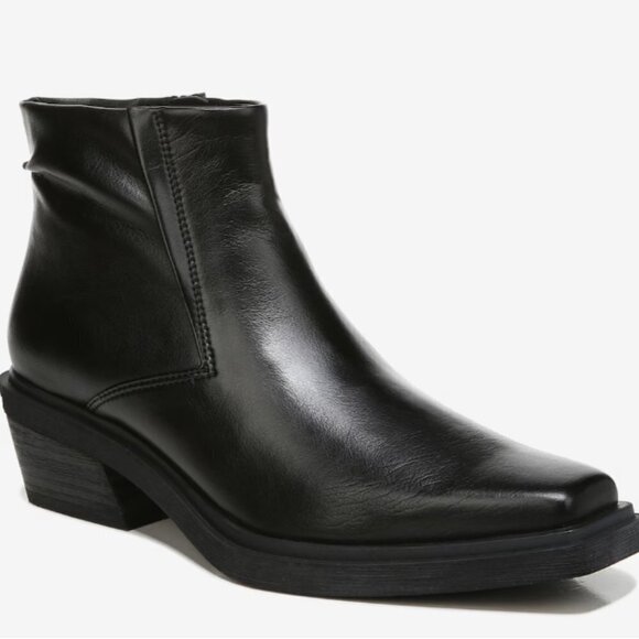 FRANCO SARTO FORTA ZIPPER SQUARE TOE ANKLE BOOTS - Picture 1 of 10